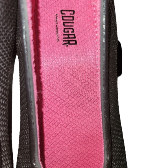 COUGAR RUBY RAIN SHOE black Waterproof rubber upper woman's size 10 cushioned - Picture 6 of 8